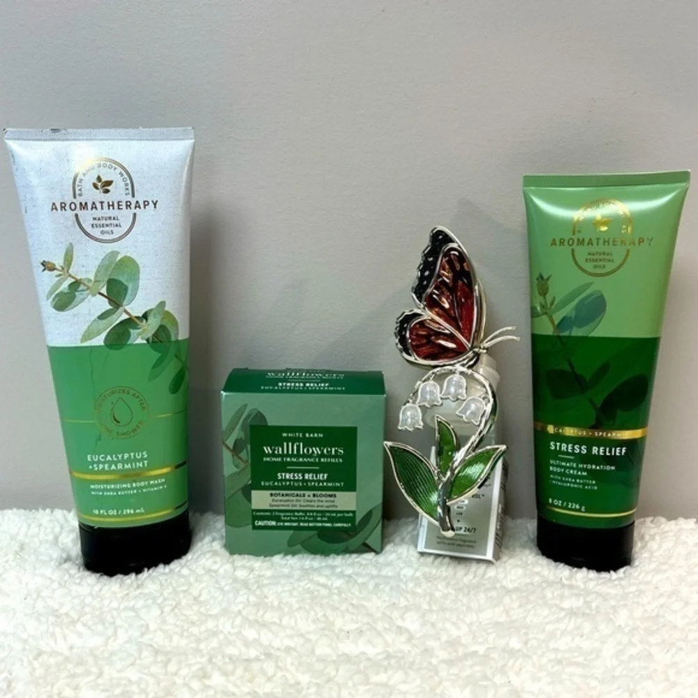 Bath & Body Works Aromatherapy Eucalyptus Spearmint Gift Set of 4 Items